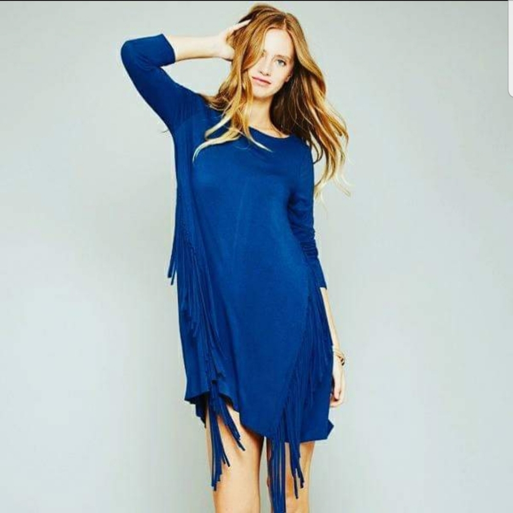 Fringe Teal Dress Boutique by Love In Size Small